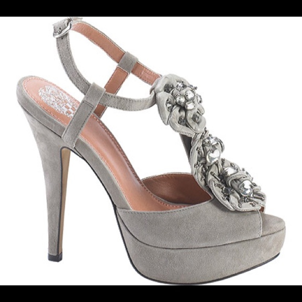 Vince Camuto Mist Platform Gray Suede Heels 36/6